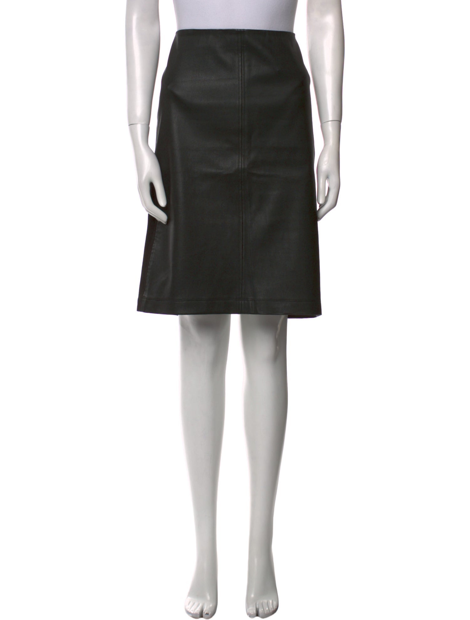 Neiman Marcus Leather Knee-Length Skirt