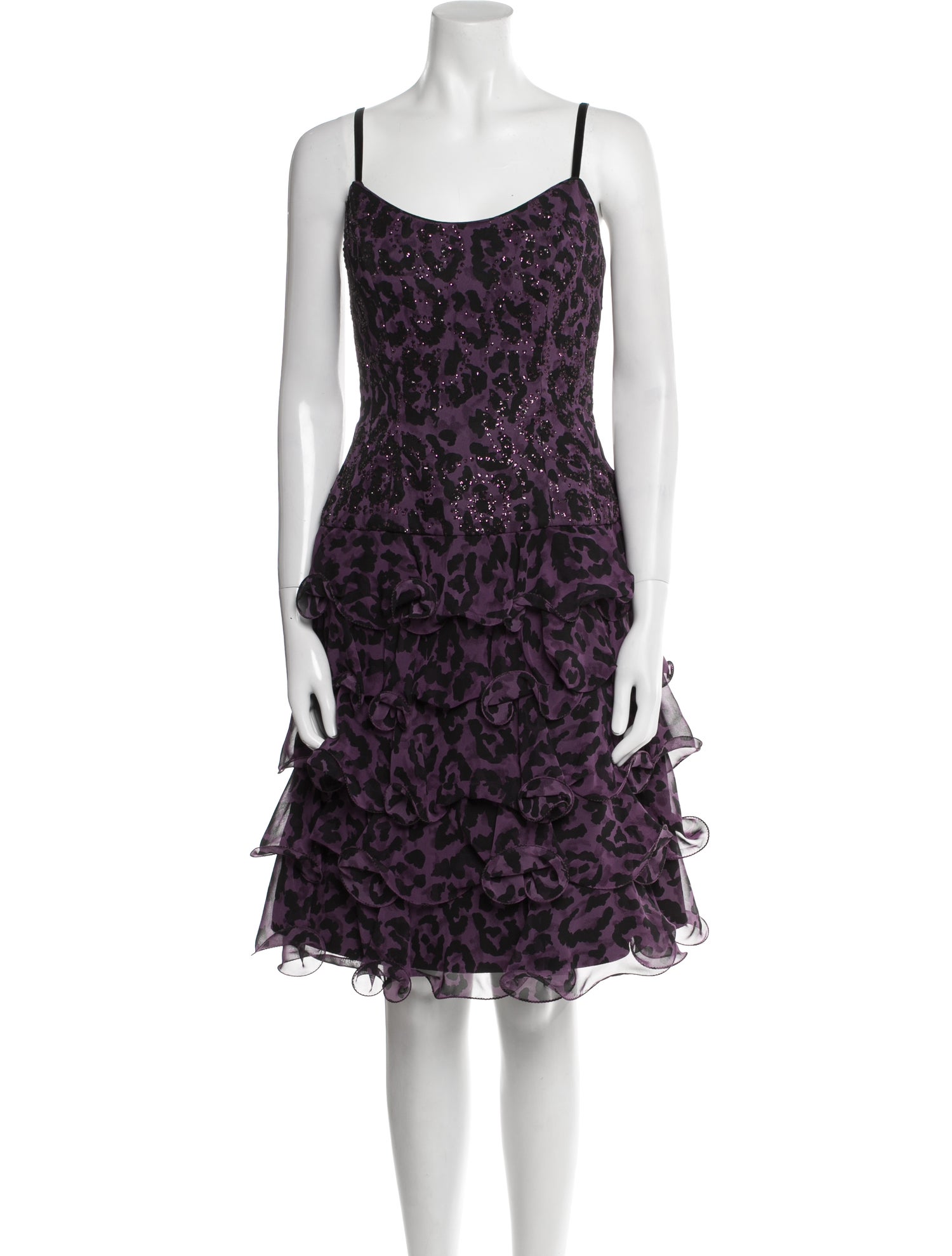 Neiman Marcus Printed Knee-Length Dress