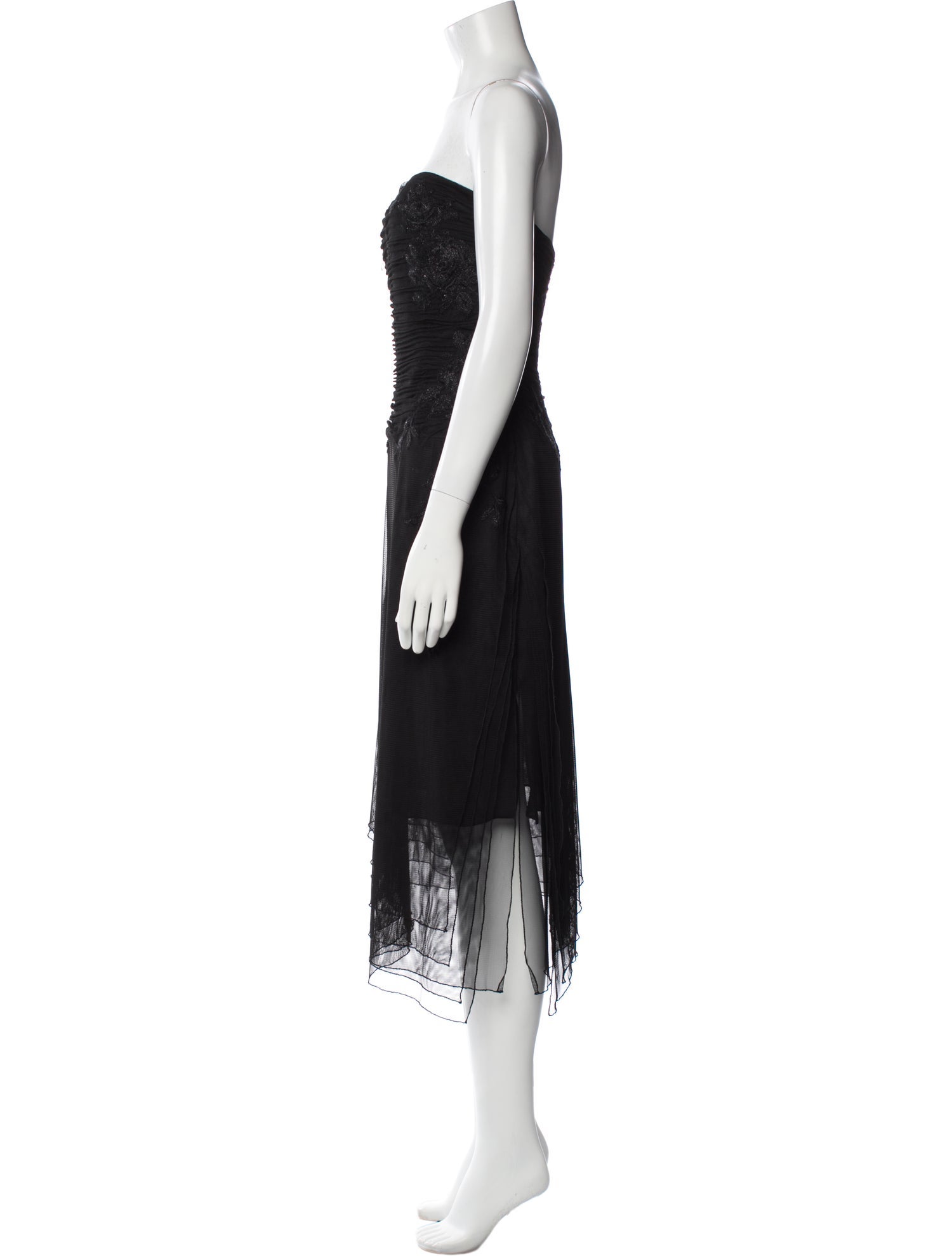 Neiman Marcus Strapless Midi Length Dress