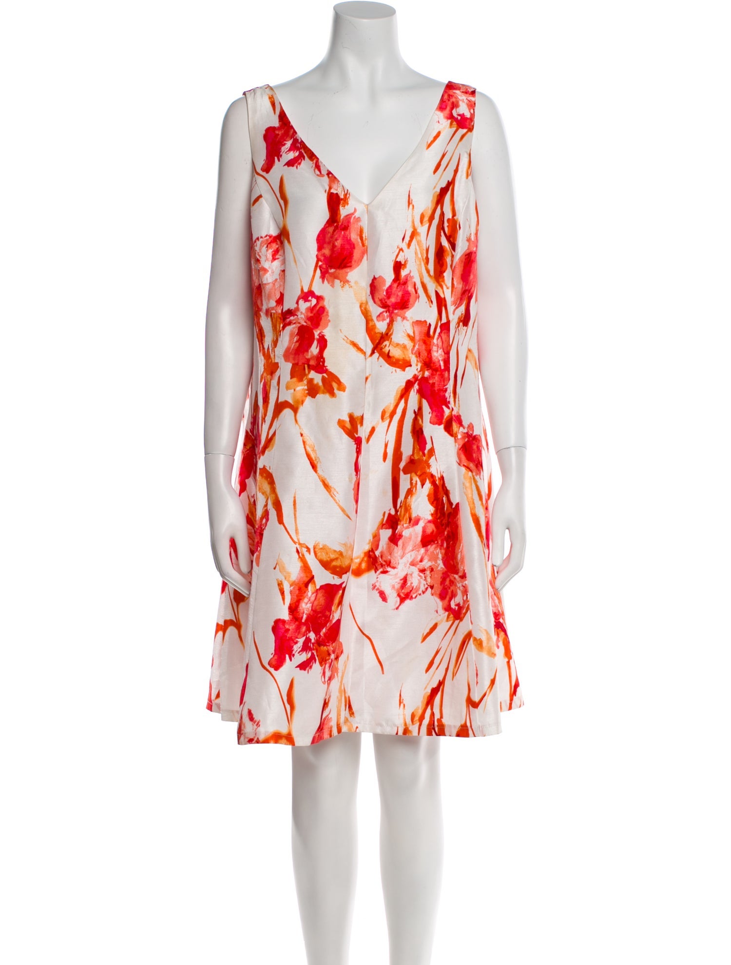 Neiman Marcus Printed Knee-Length Dress
