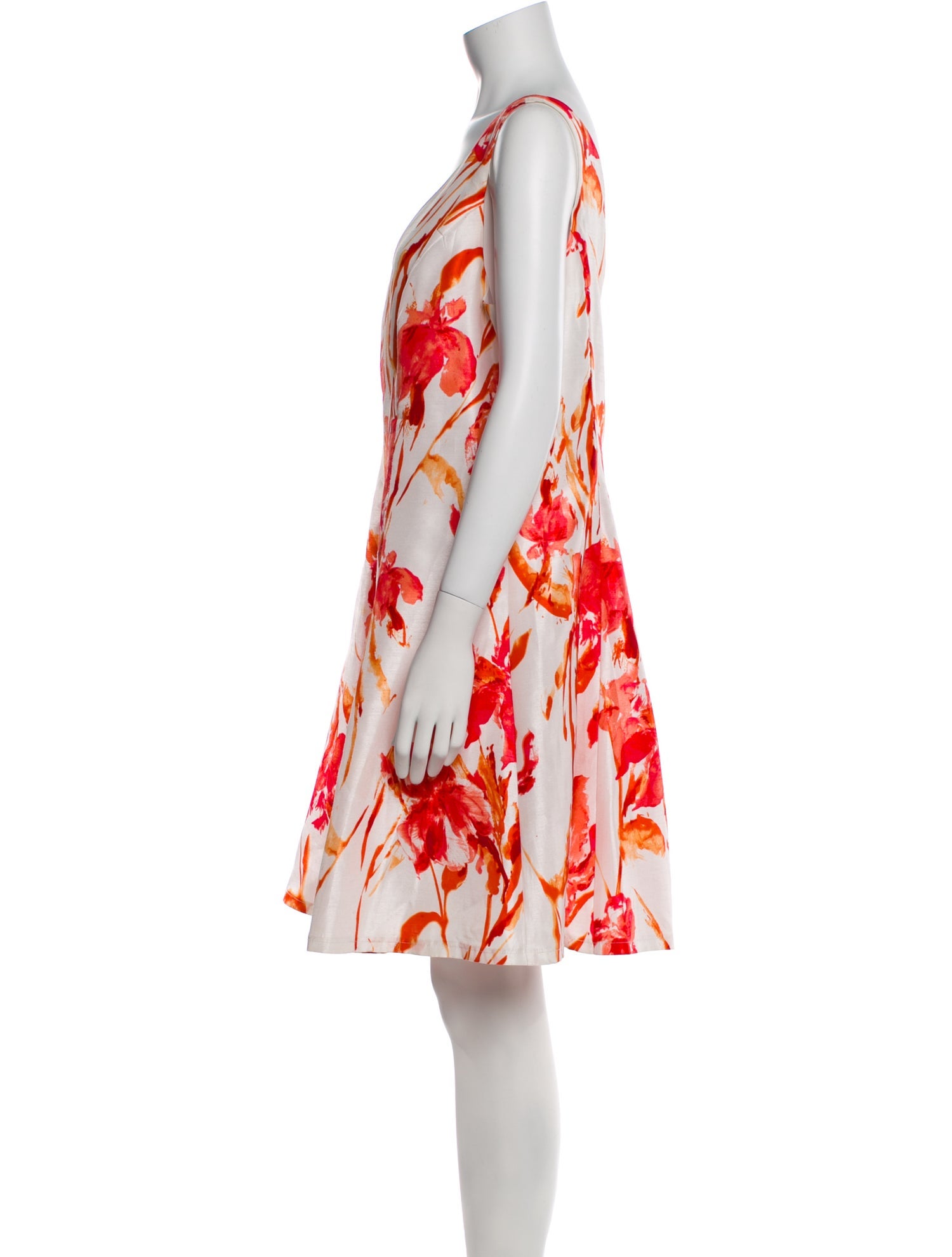 Neiman Marcus Printed Knee-Length Dress