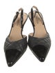 Neiman Marcus Quilted Pattern Leather Slingback Pumps