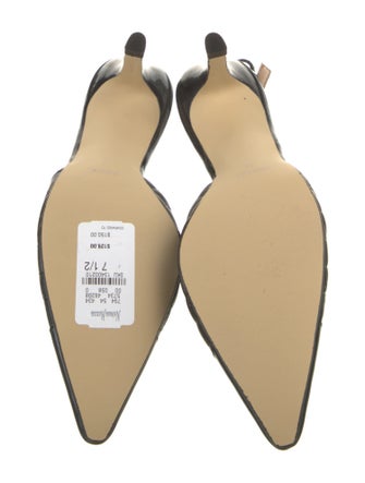 Neiman Marcus Quilted Pattern Leather Slingback Pumps