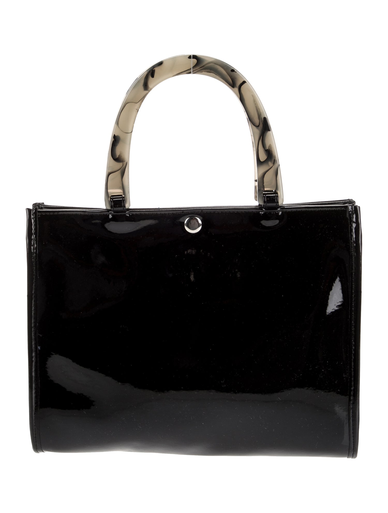 Neiman Marcus Patent Leather Top Handle Bag