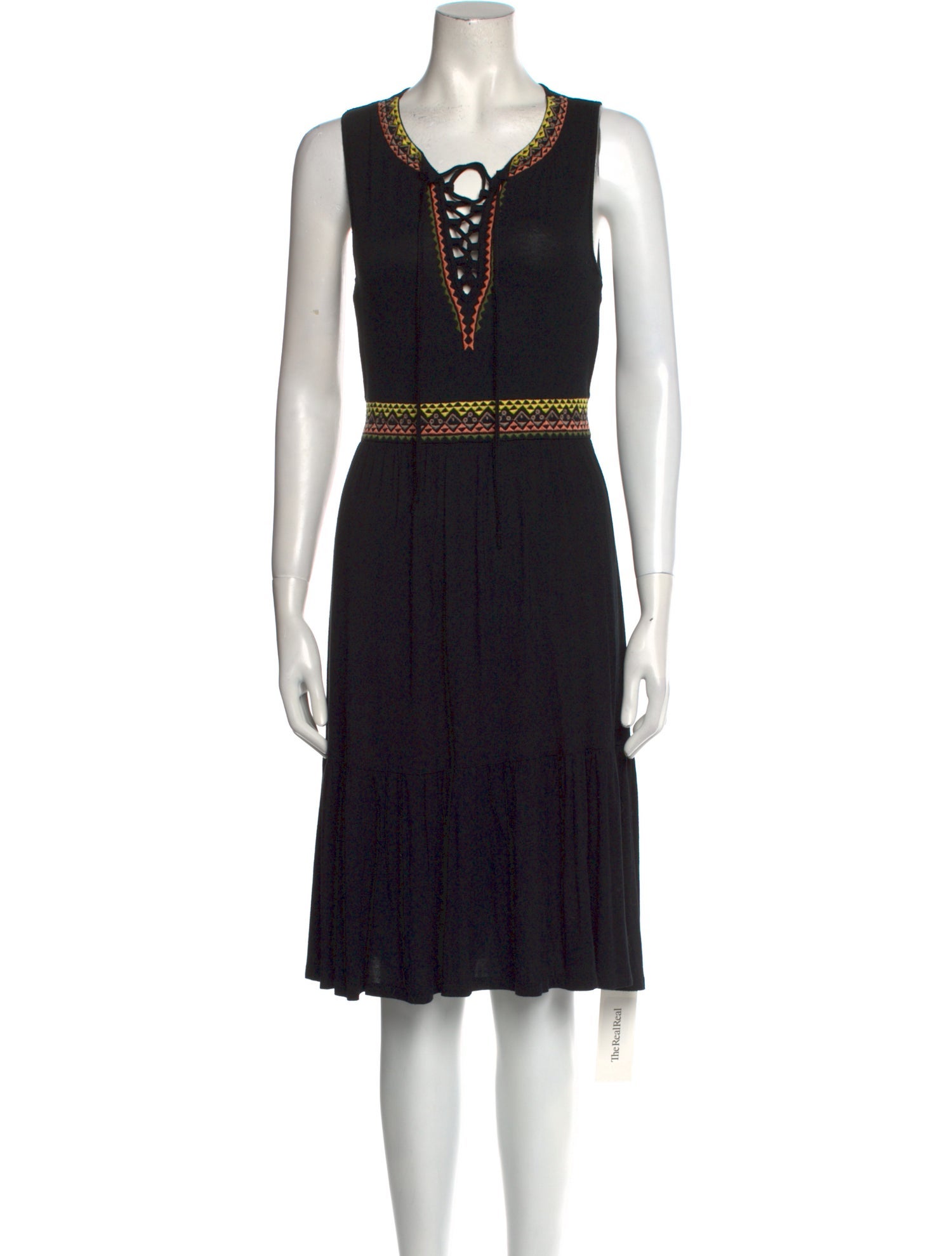 Neiman Marcus Scoop Neck Knee-Length Dress