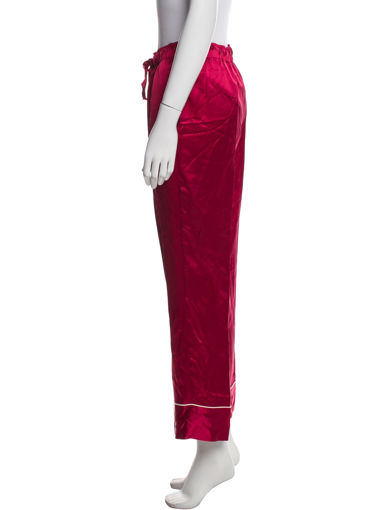 Neiman Marcus Silk Ruffle Embellishment Pajamas