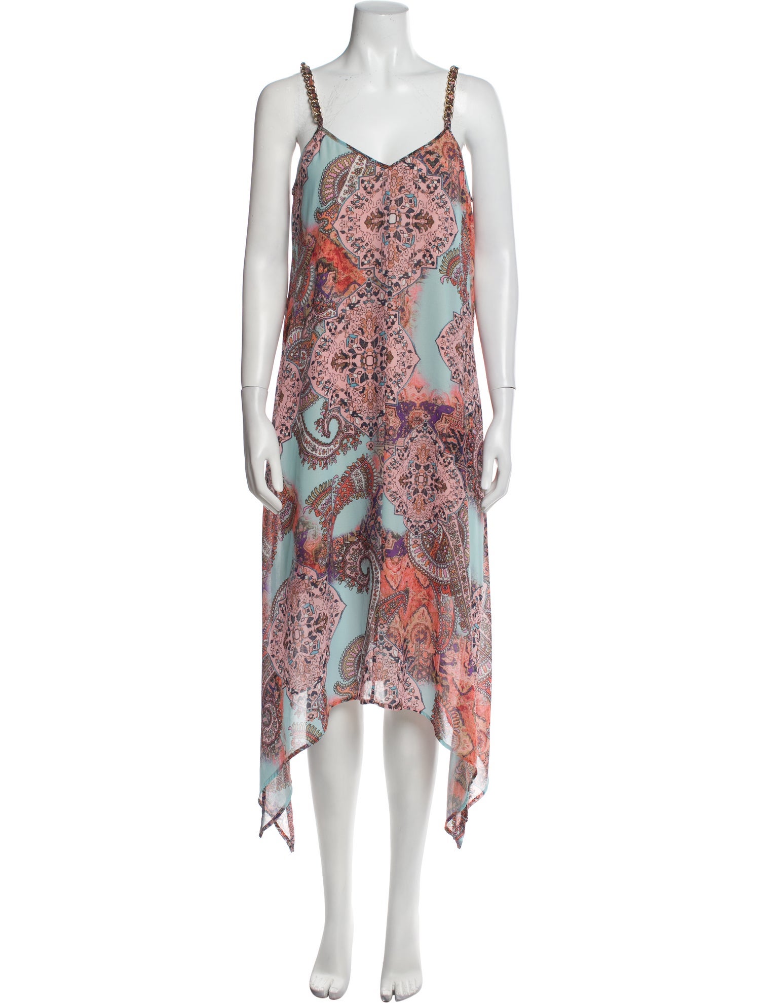 Neiman Marcus Printed Midi Length Dress