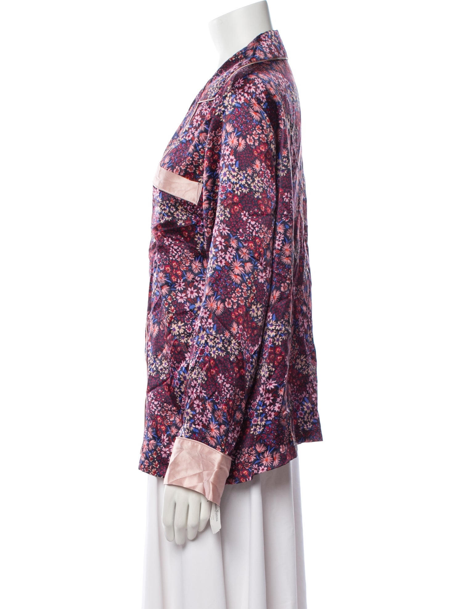 Neiman Marcus Silk Floral Print Pajamas