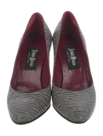 Neiman Marcus Leather Printed Pumps