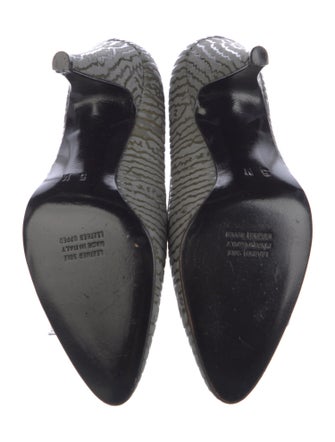 Neiman Marcus Leather Printed Pumps