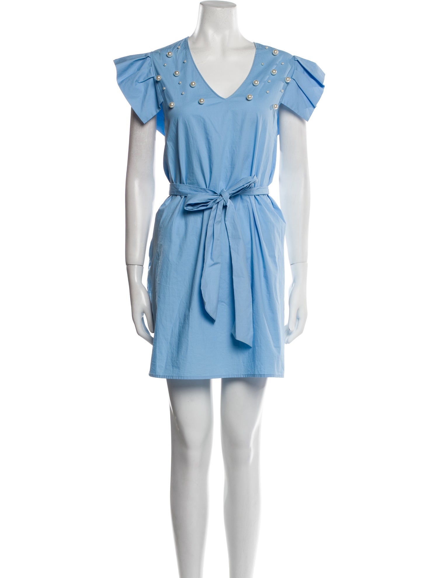 Neiman Marcus V-Neck Mini Dress