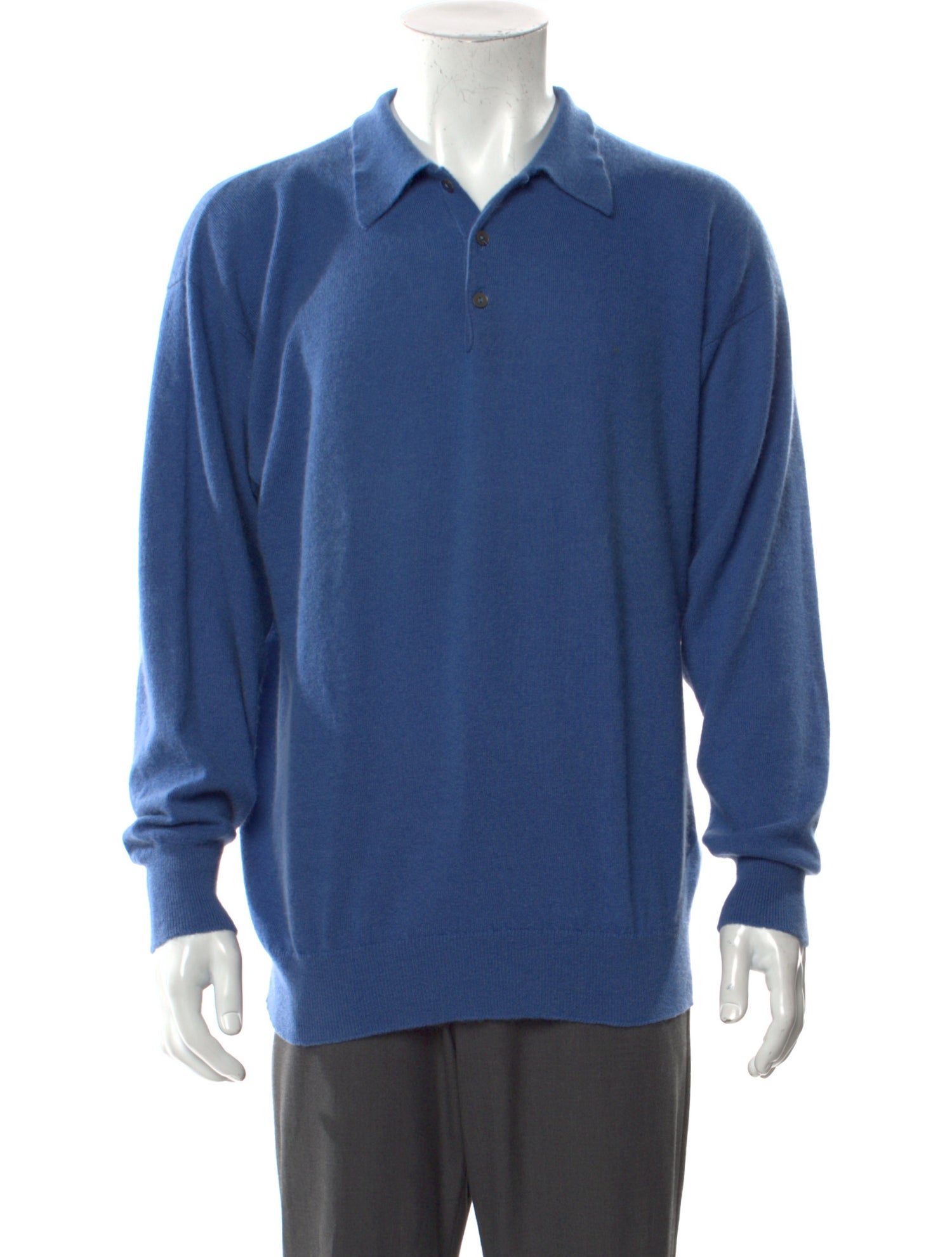 Neiman Marcus Cashmere Collar Polo Sweater