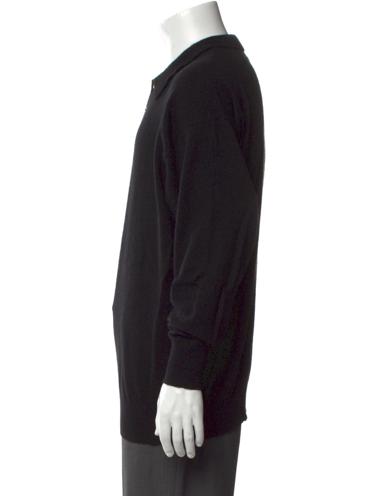 Neiman Marcus Cashmere Crew Neck Polo Sweater