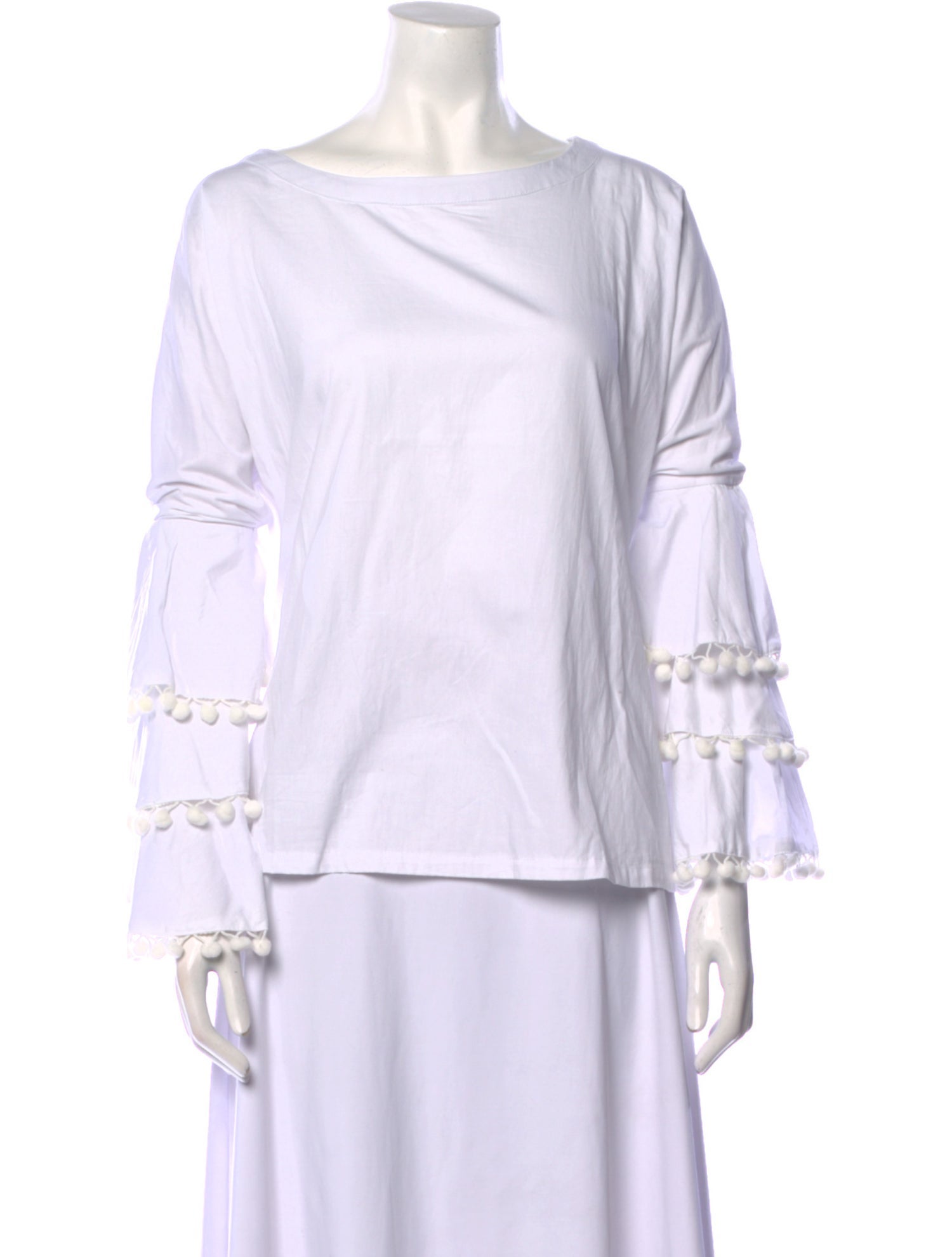 Neiman Marcus Scoop Neck Long Sleeve Top