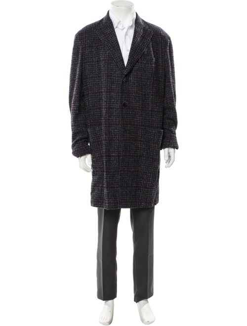 Neiman Marcus Plaid Print Overcoat