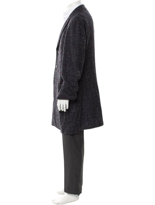 Neiman Marcus Plaid Print Overcoat