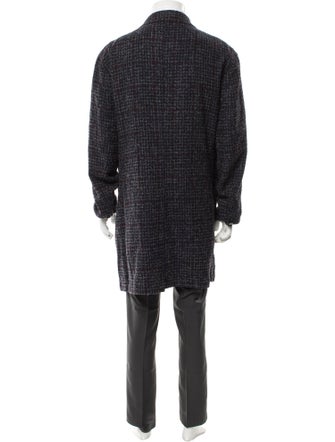 Neiman Marcus Plaid Print Overcoat