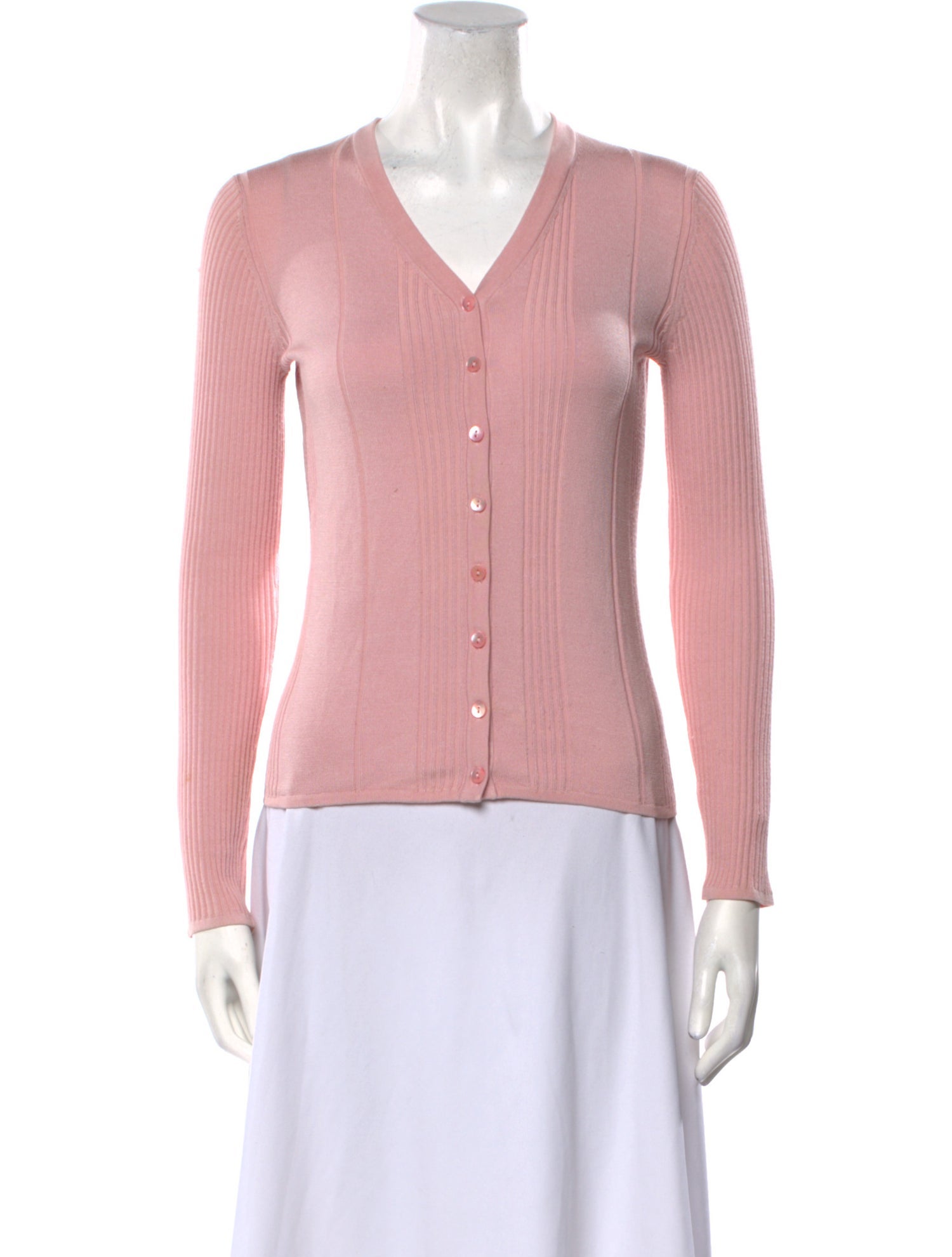 Neiman Marcus Silk V-Neck Sweater