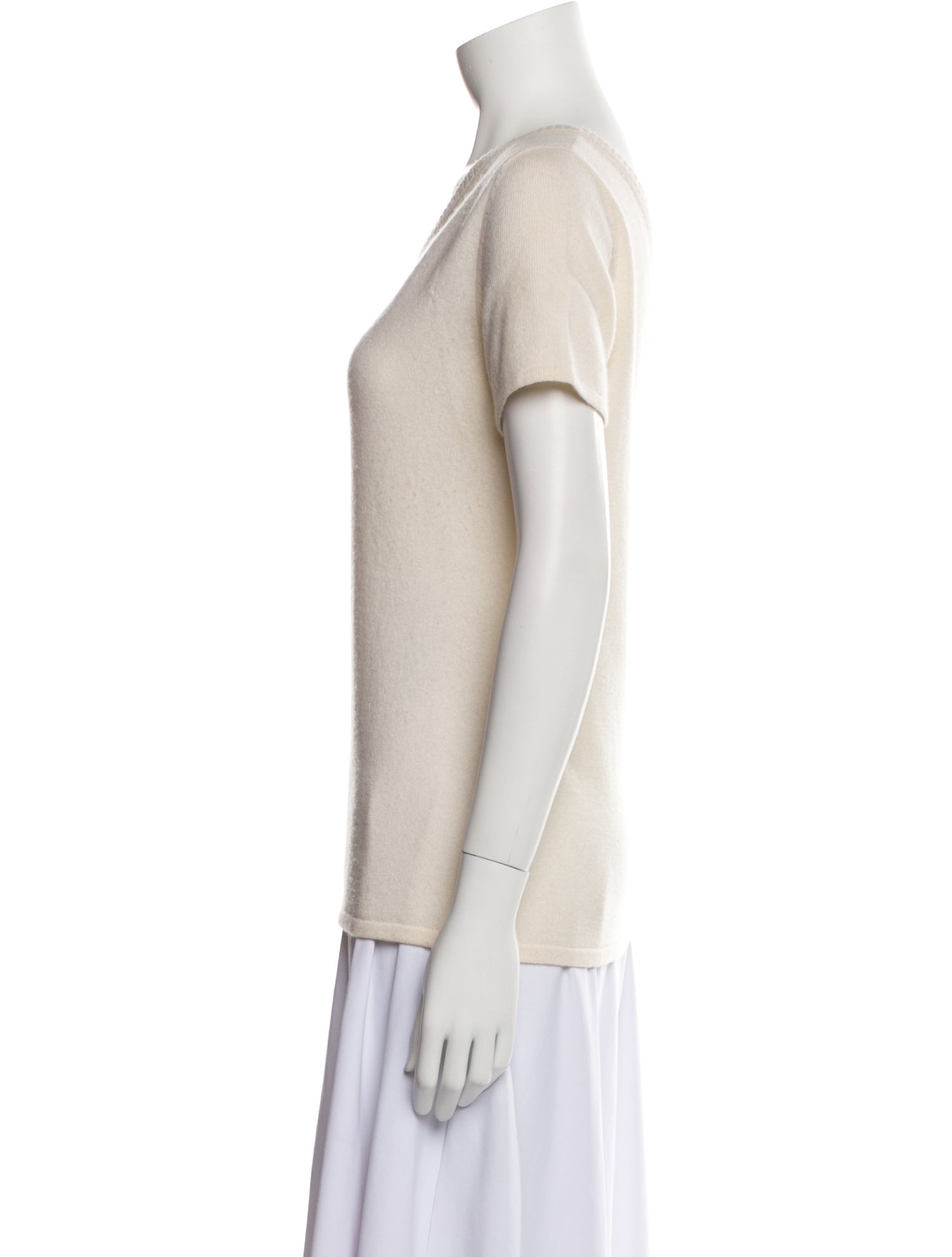 Neiman Marcus Cashmere One-Shoulder Top