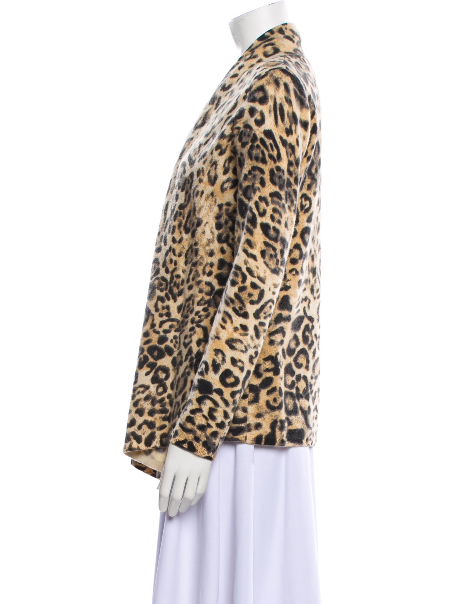 Neiman Marcus Cashmere Animal Print Robe