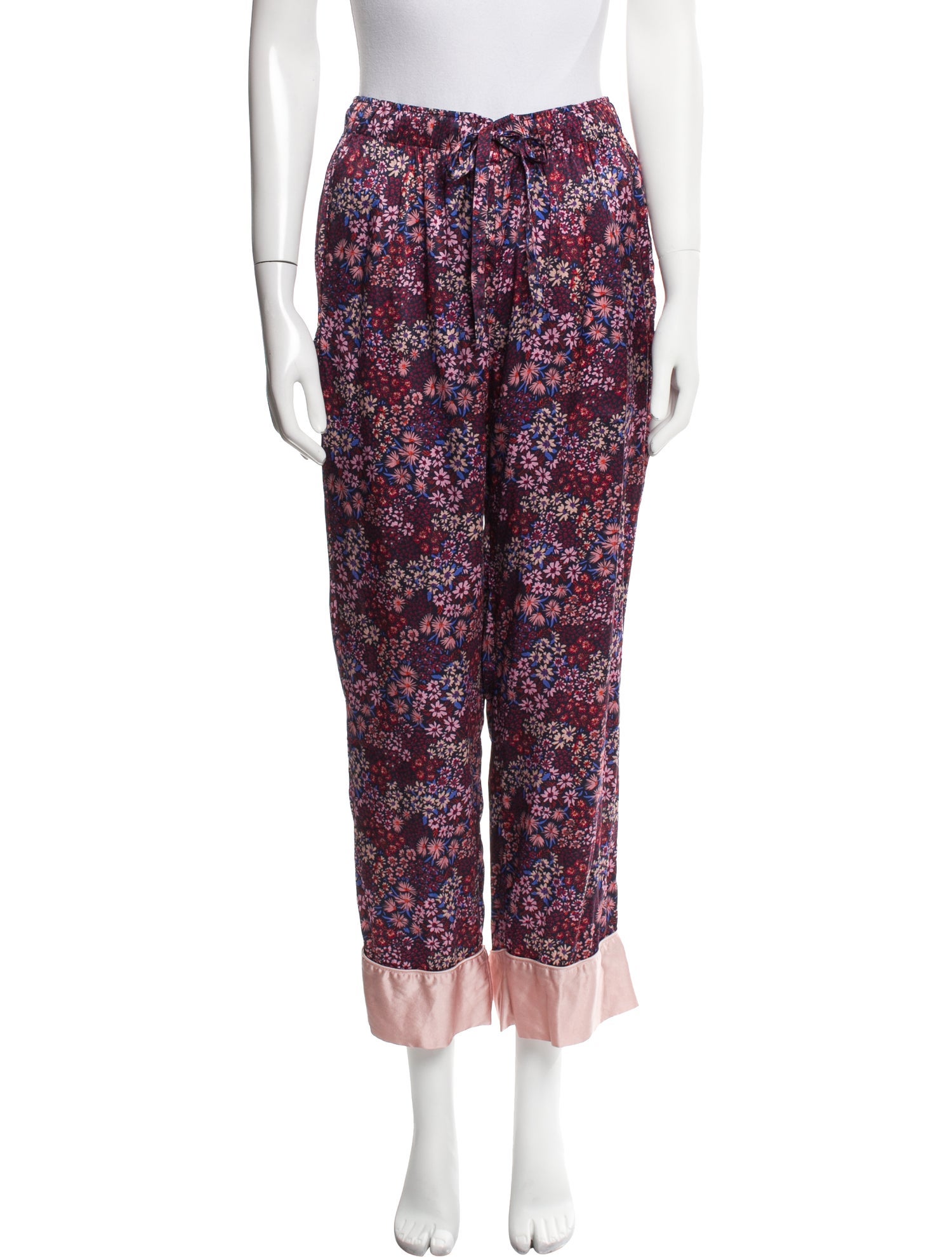 Neiman Marcus Silk Straight Leg Pants