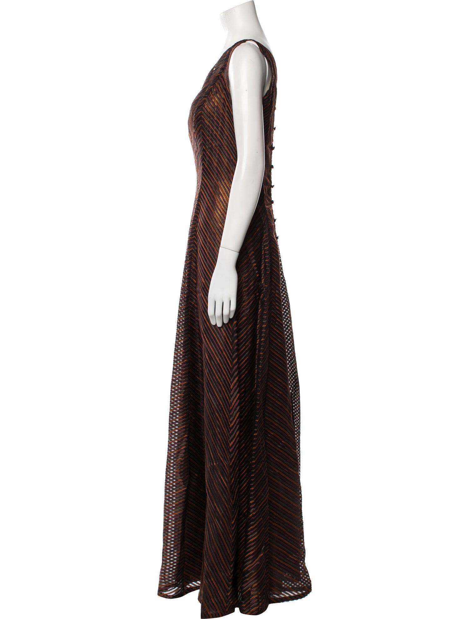 Neiman Marcus Striped Long Dress