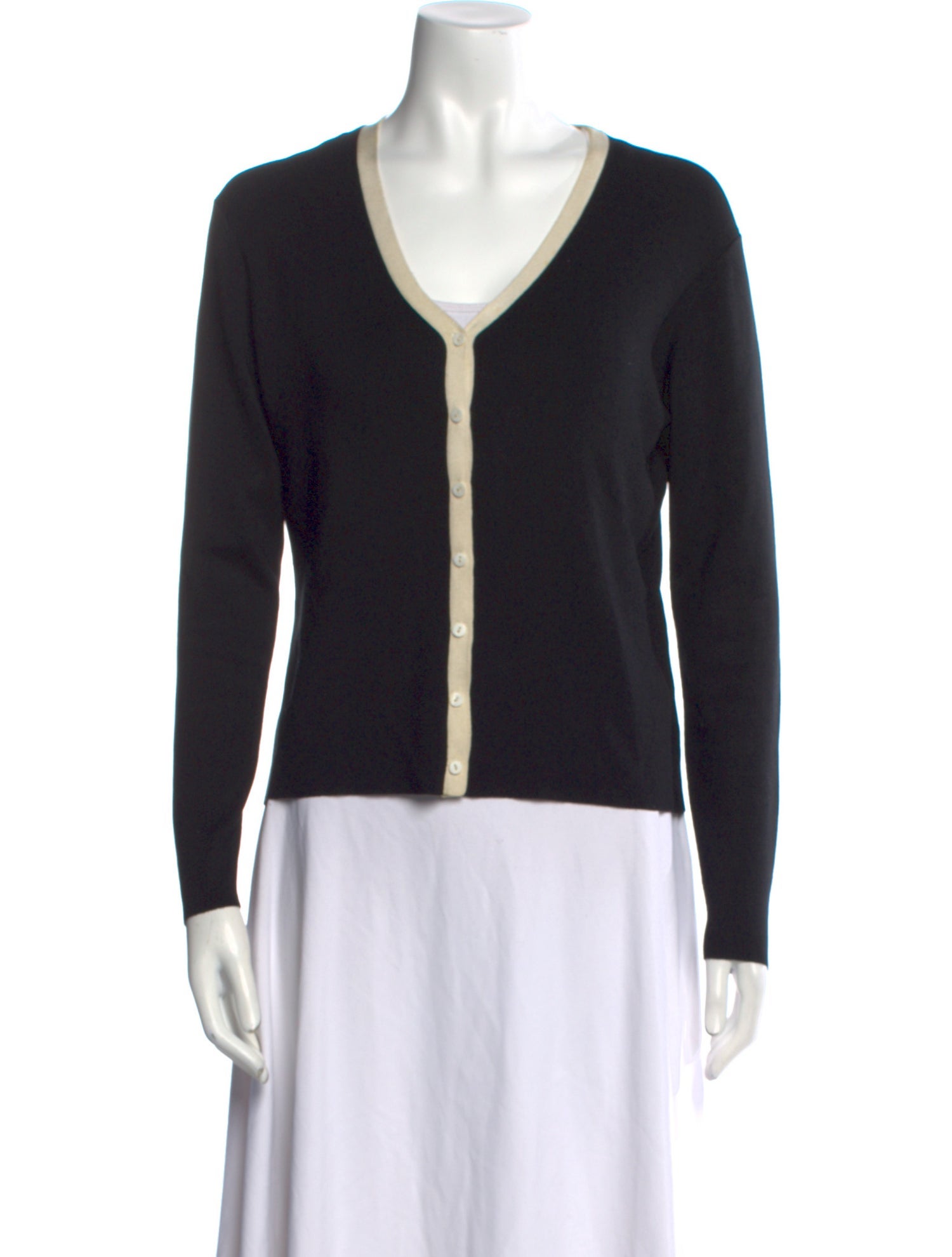 Neiman Marcus Silk V-Neck Top