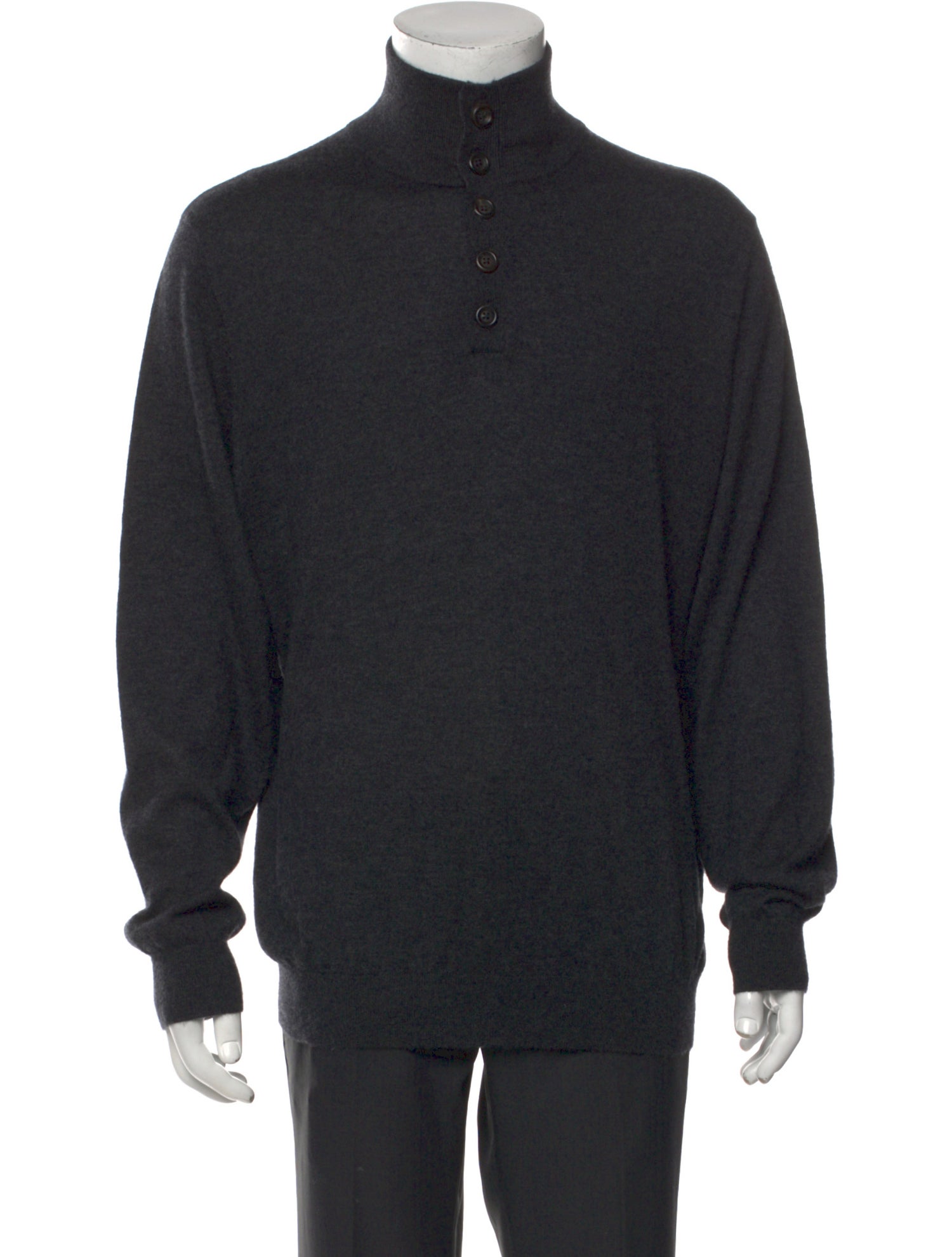 Neiman Marcus Cashmere Turtleneck Polo Sweater