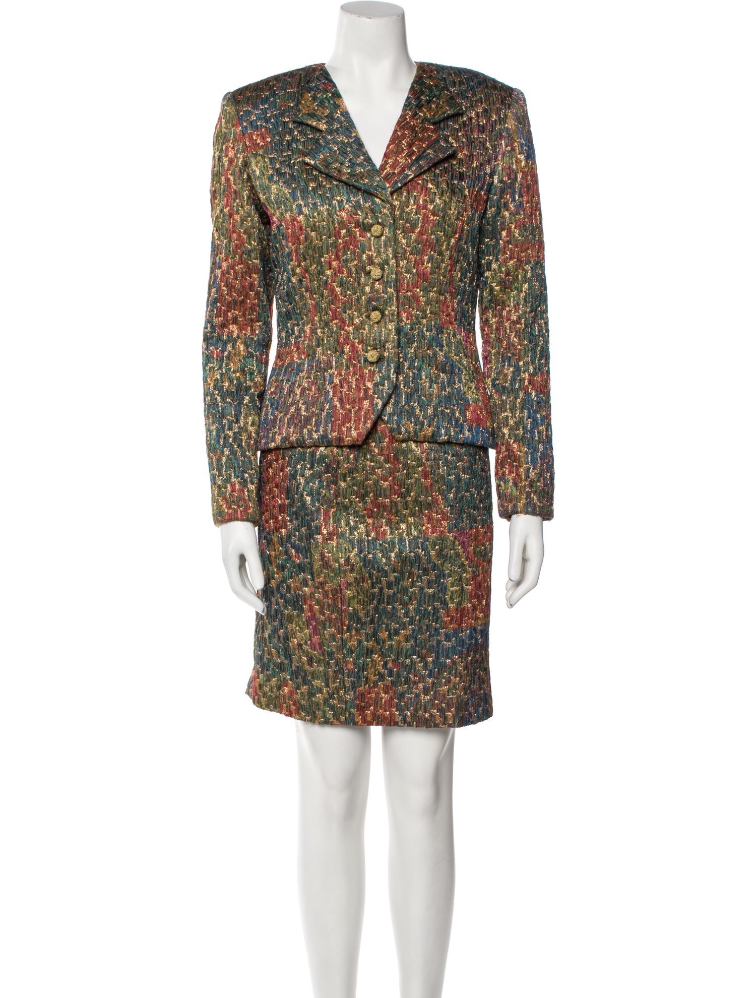 Neiman Marcus Printed Skirt Suit