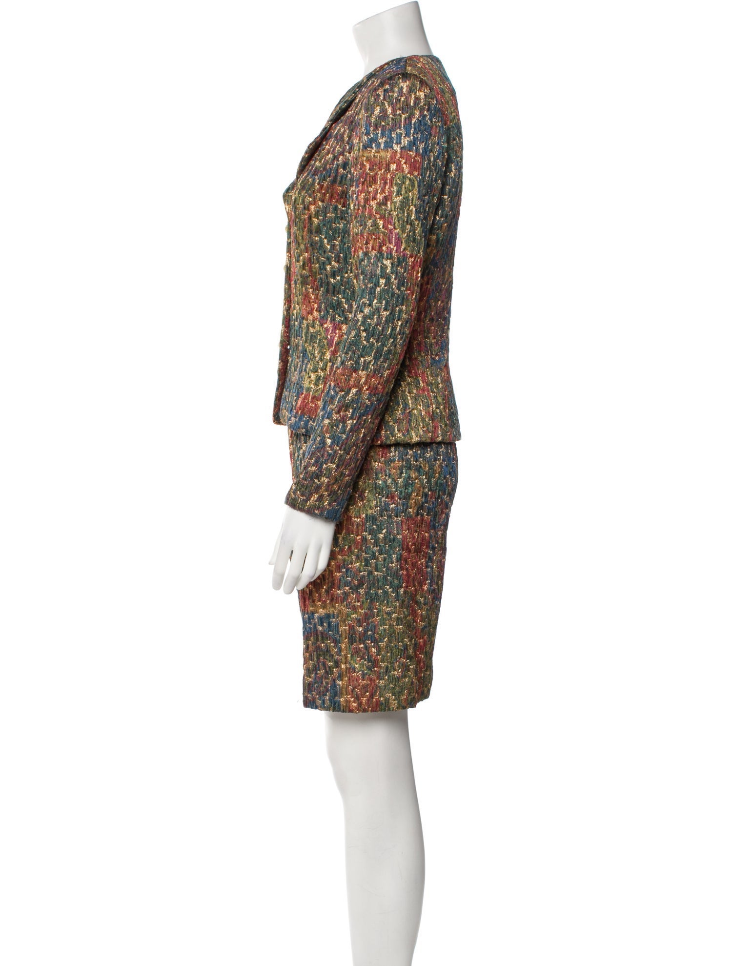 Neiman Marcus Printed Skirt Suit