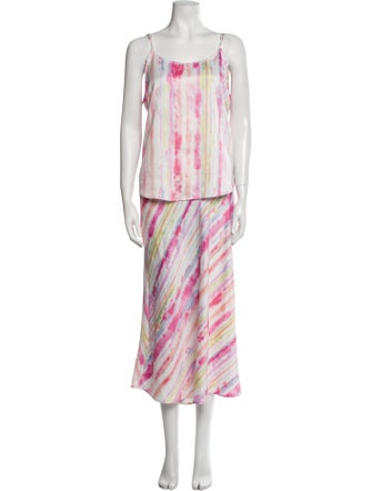 Neiman Marcus Tie-Dye Print Skirt Set