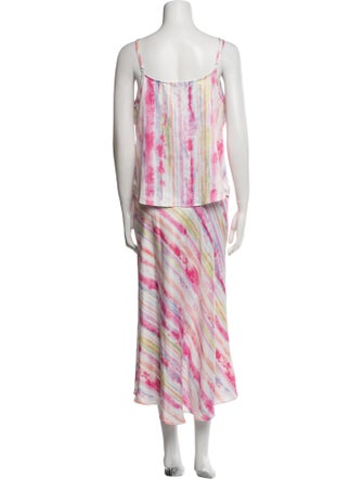 Neiman Marcus Tie-Dye Print Skirt Set