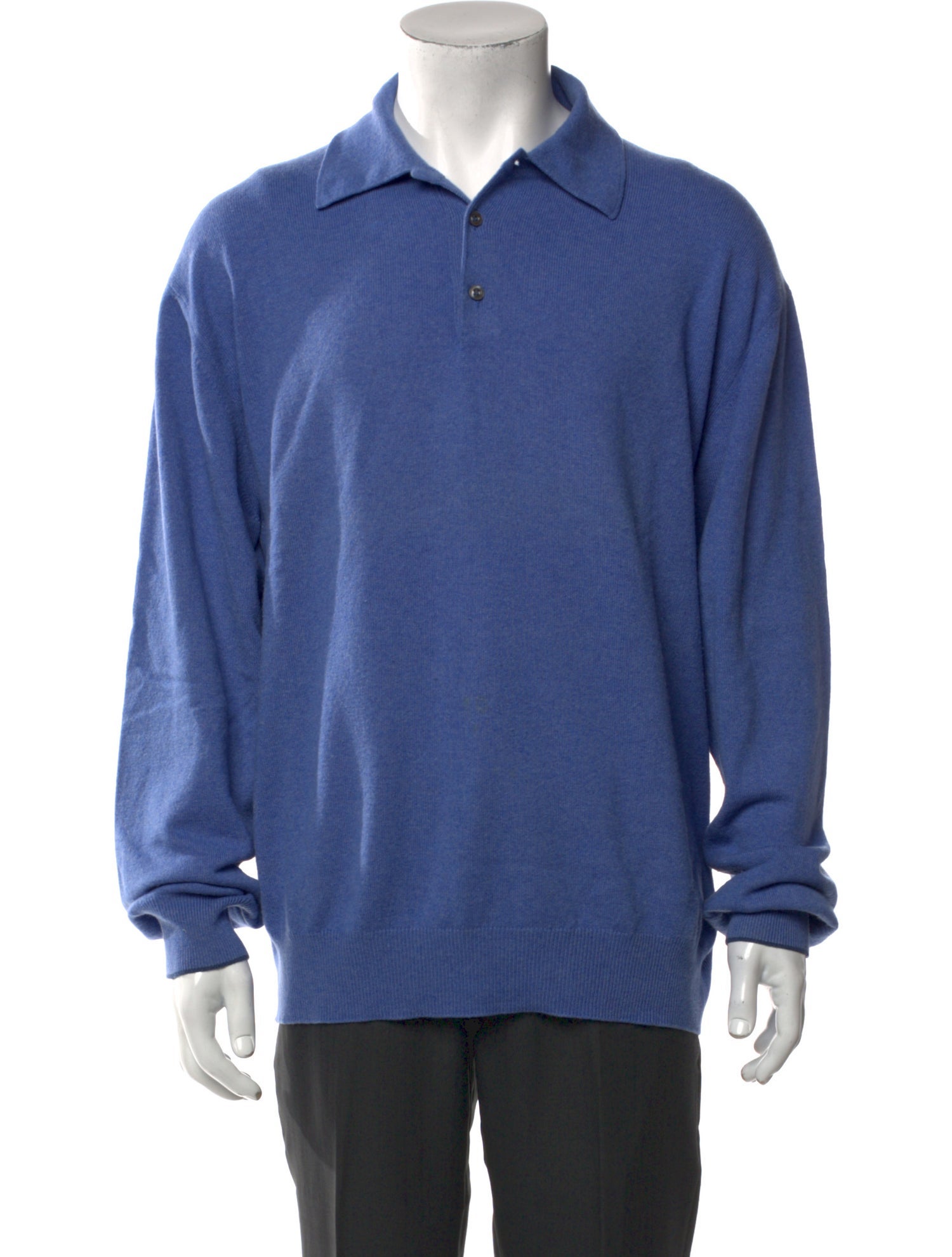 Neiman Marcus Cashmere Crew Neck Polo Sweater