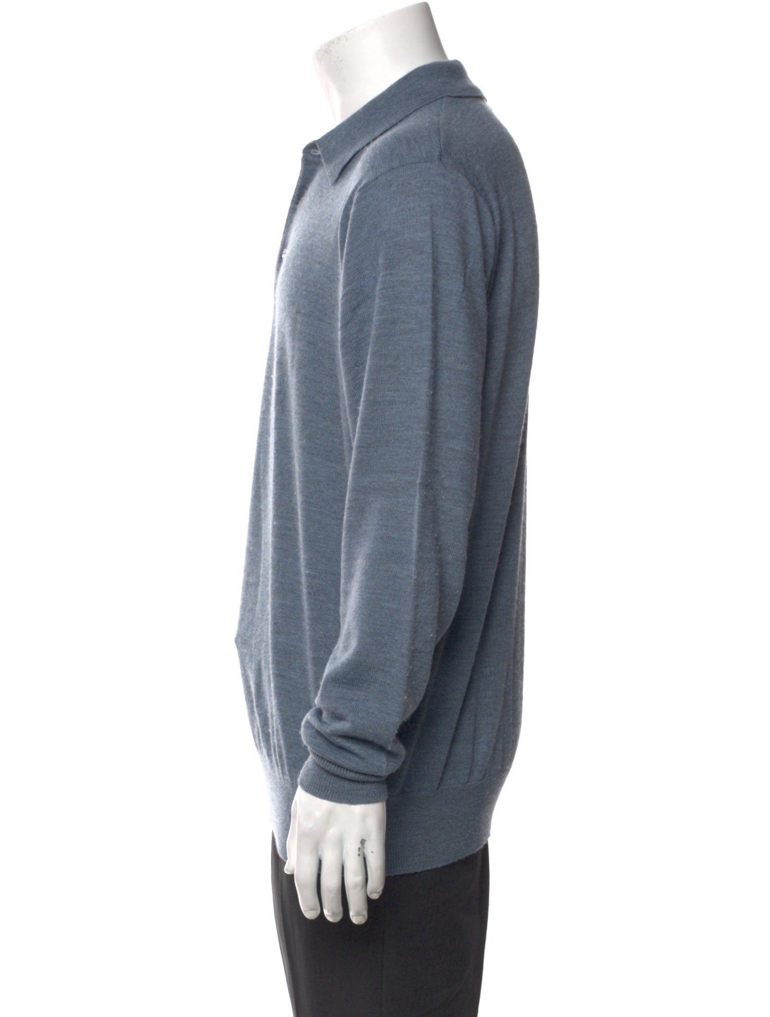 Neiman Marcus Collar Long Sleeve Polo Sweater