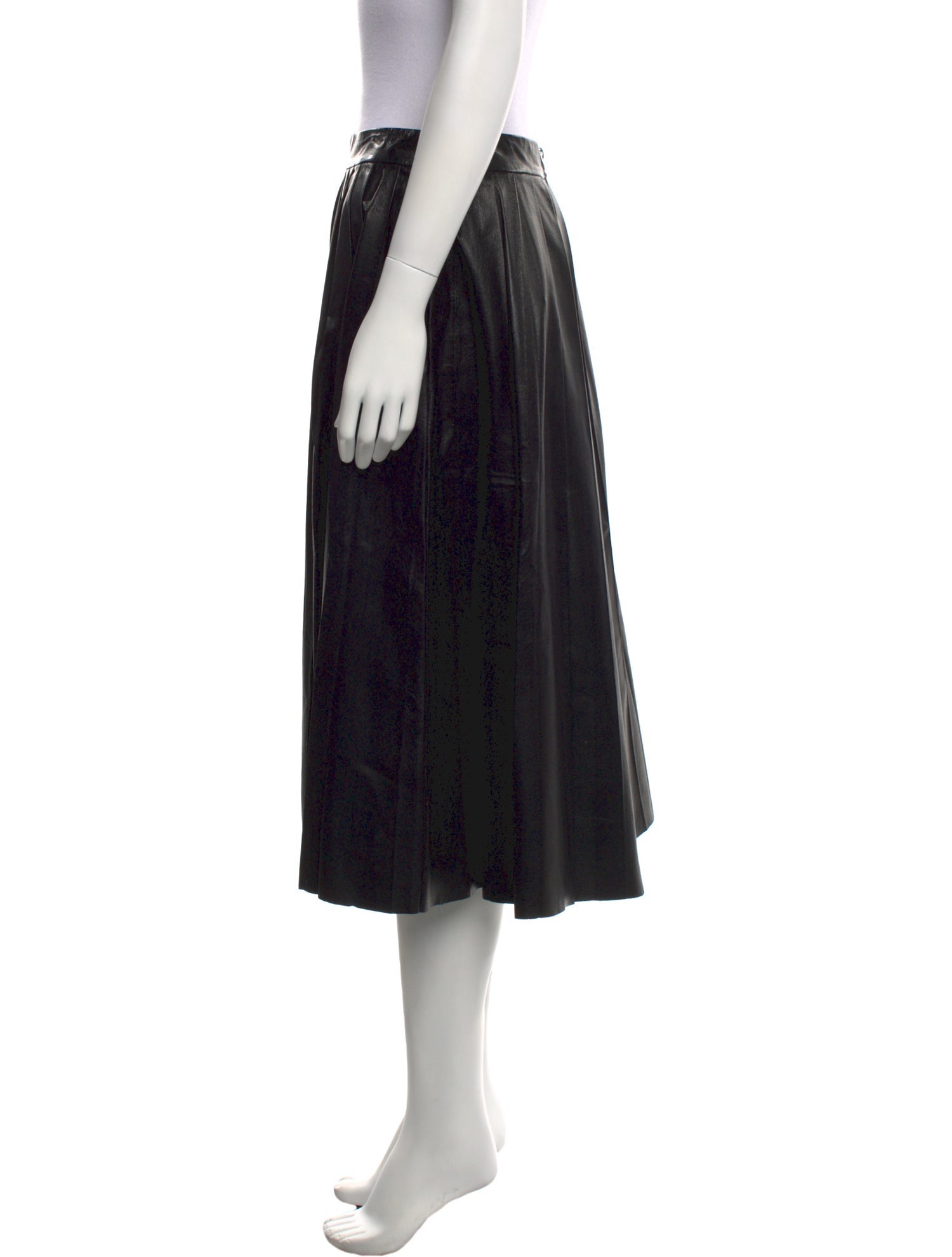 Neiman Marcus Leather Knee-Length Skirt