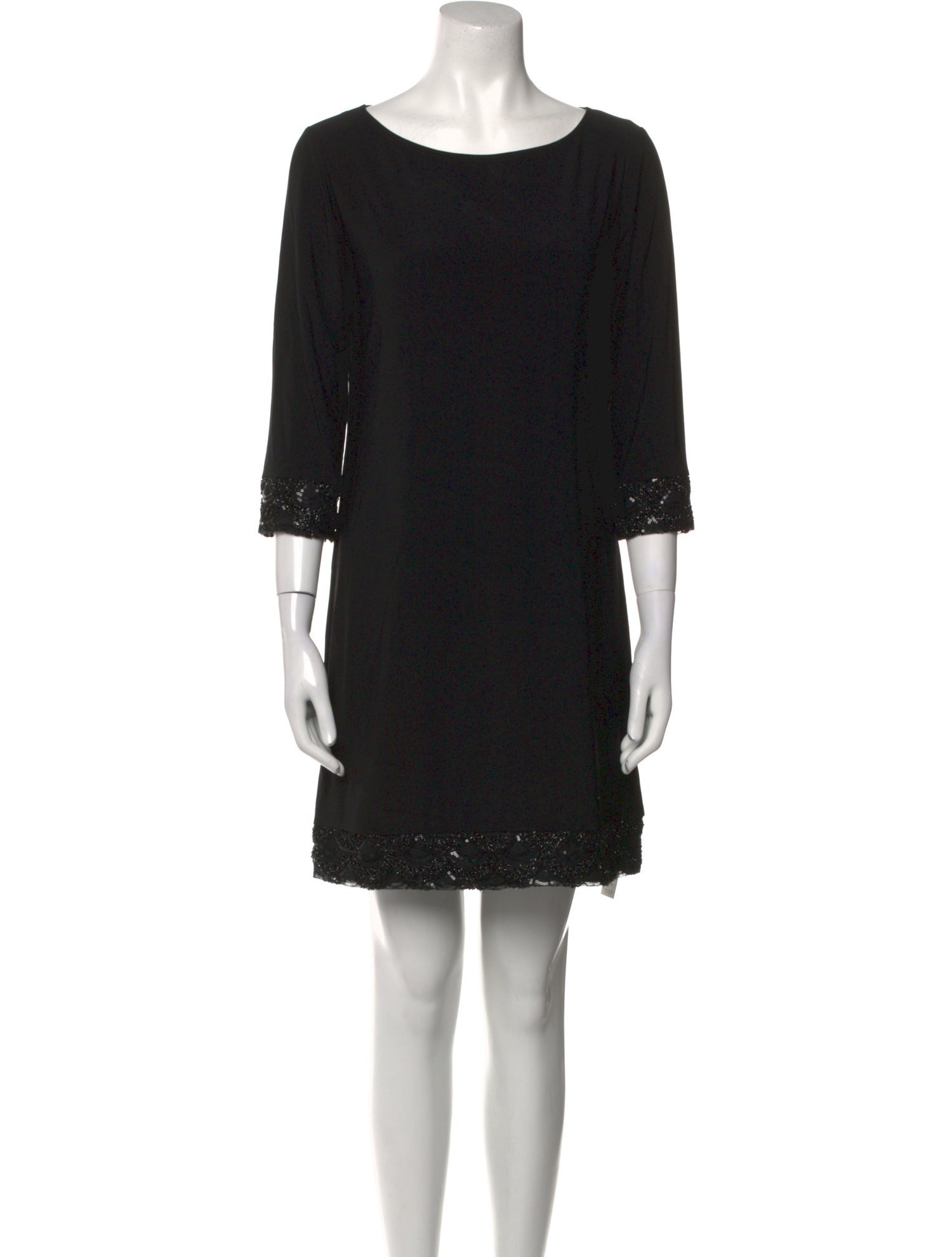 Neiman Marcus Bateau Neckline Mini Dress
