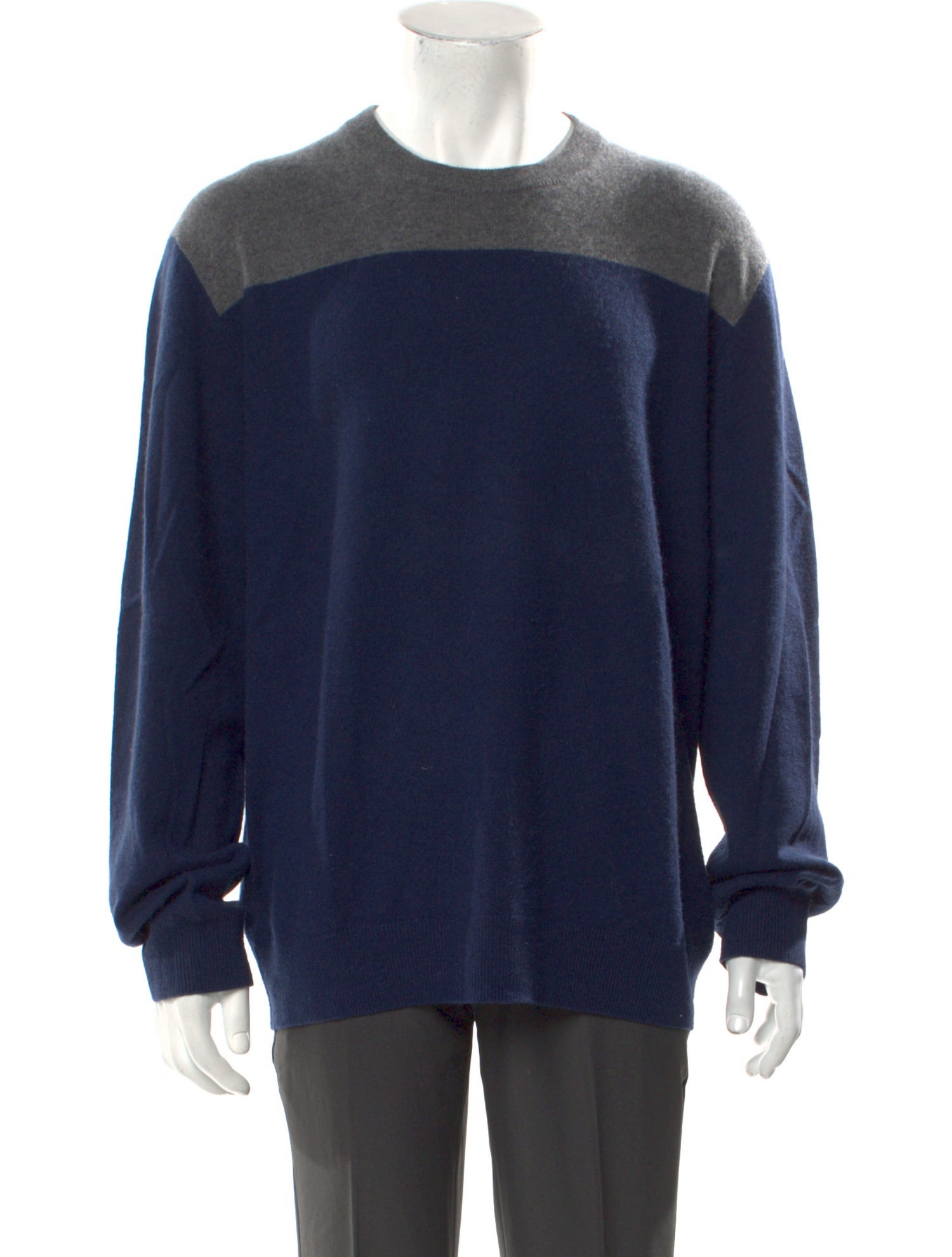 Neiman Marcus Cashmere Colorblock Pattern Pullover