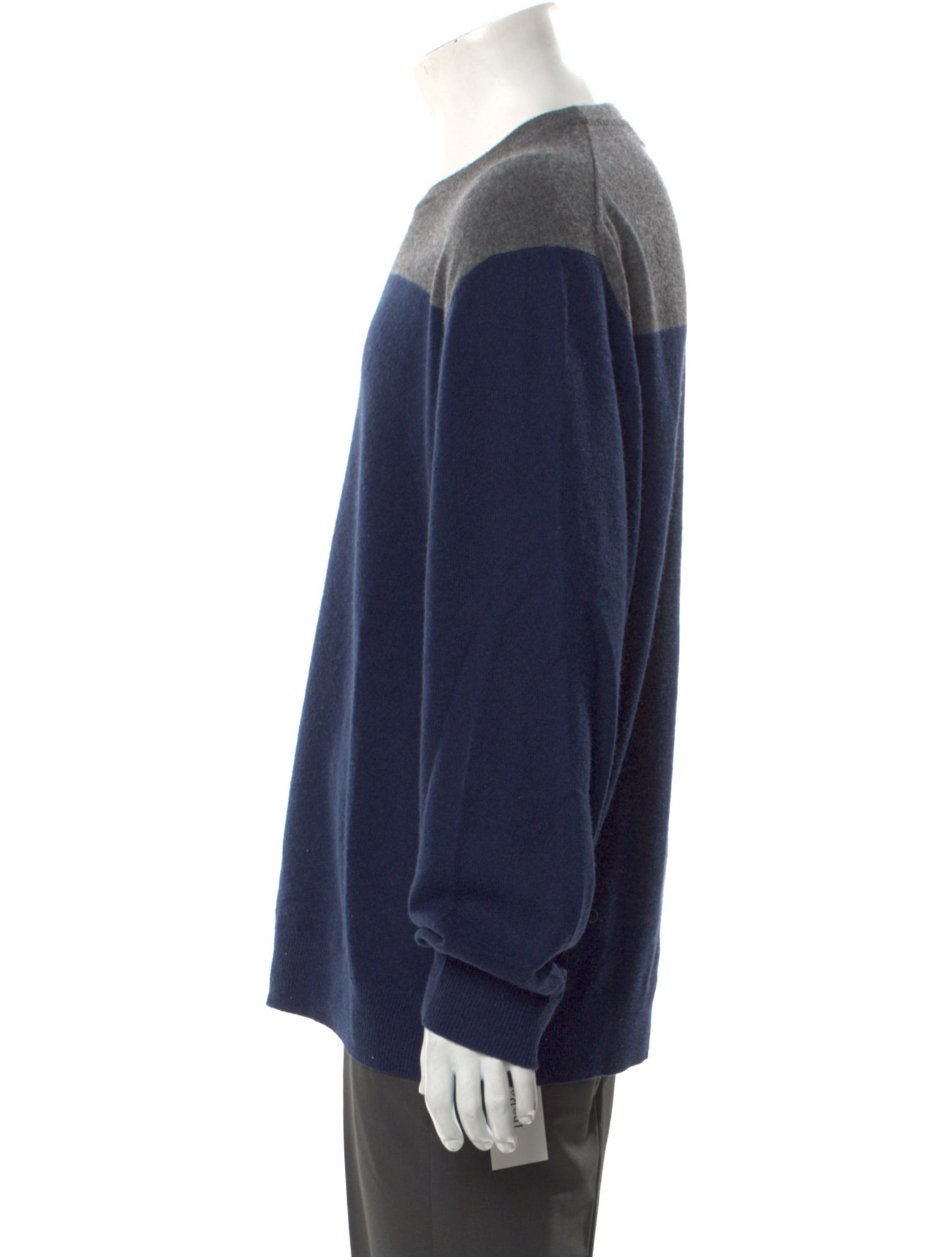 Neiman Marcus Cashmere Colorblock Pattern Pullover