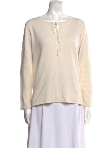 Neiman Marcus Knitwear Cashmere Scoop Neck Sweater M