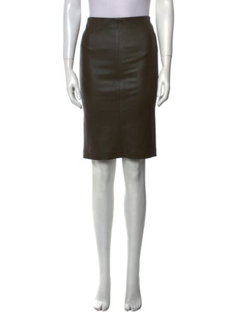 Neiman Marcus Leather Knee-Length Skirt