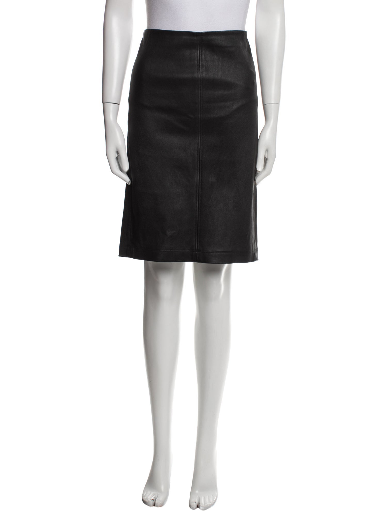 Neiman Marcus Leather Knee-Length Skirt