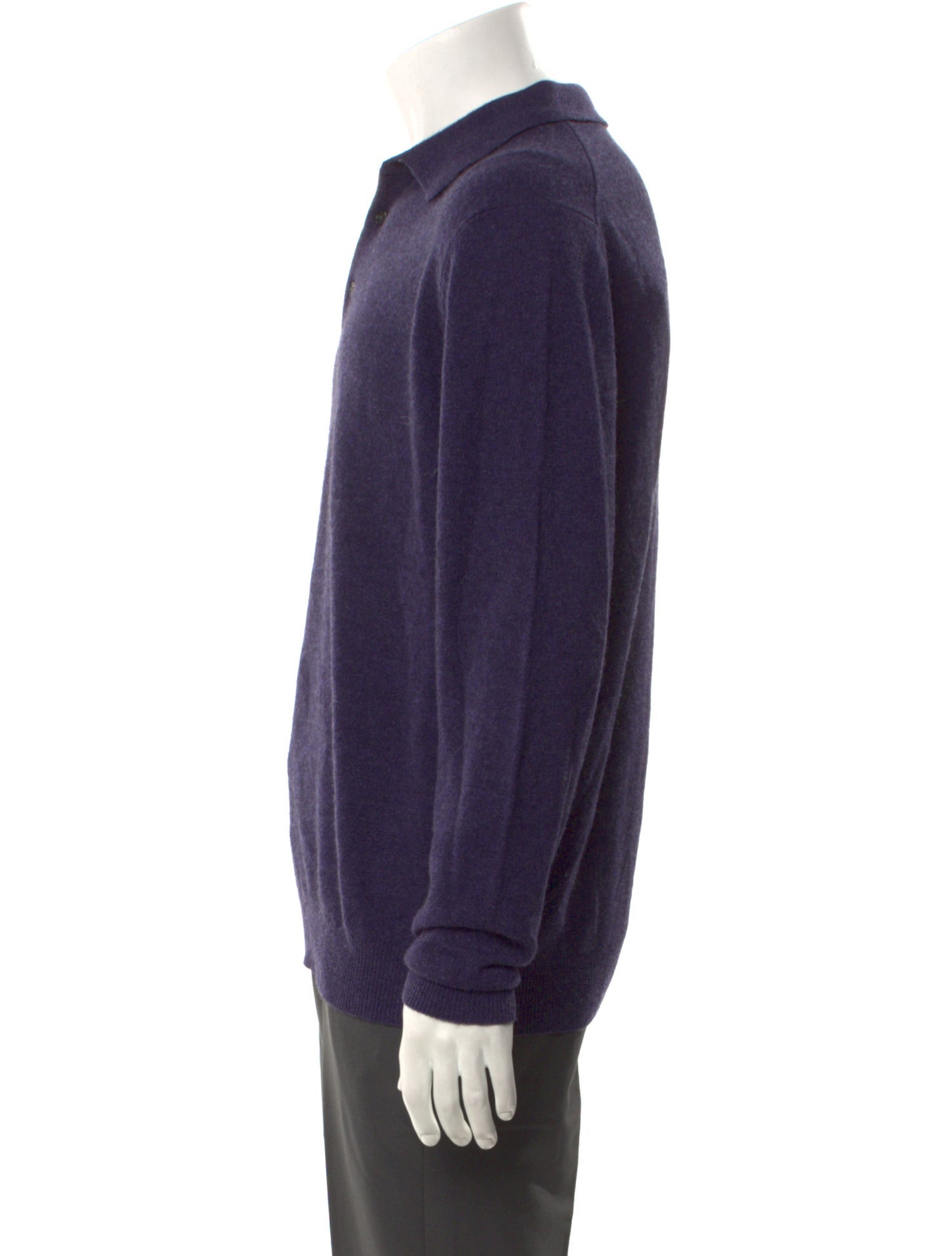 Neiman Marcus Cashmere Collar Polo Sweater