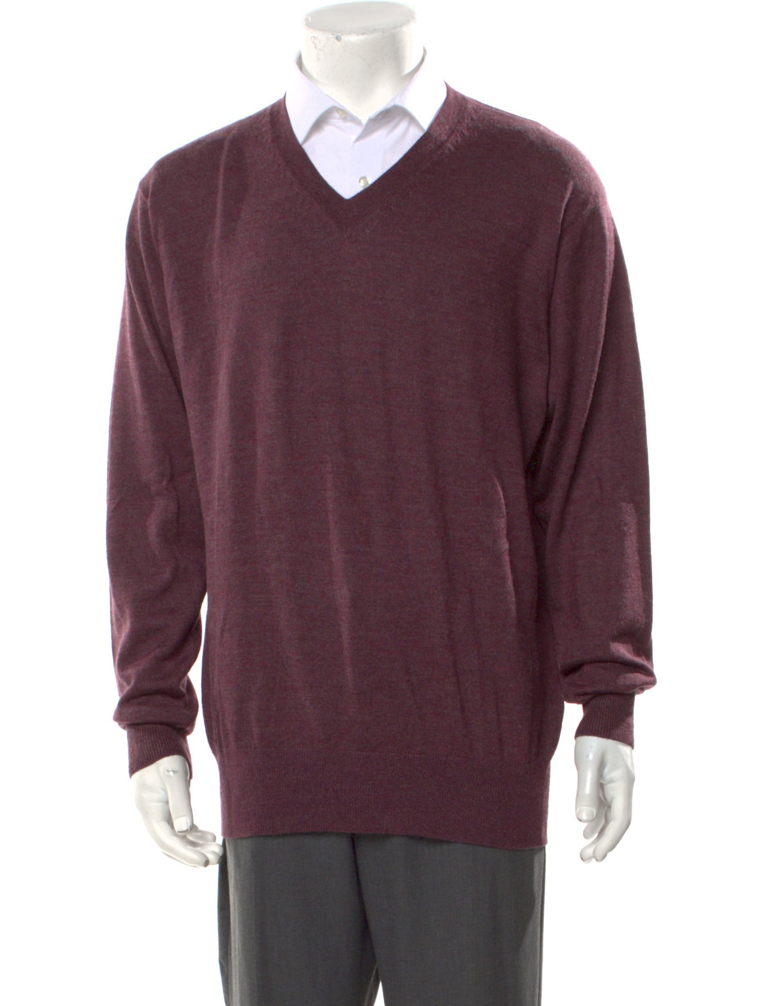 Neiman Marcus Merino Wool V-Neck Pullover
