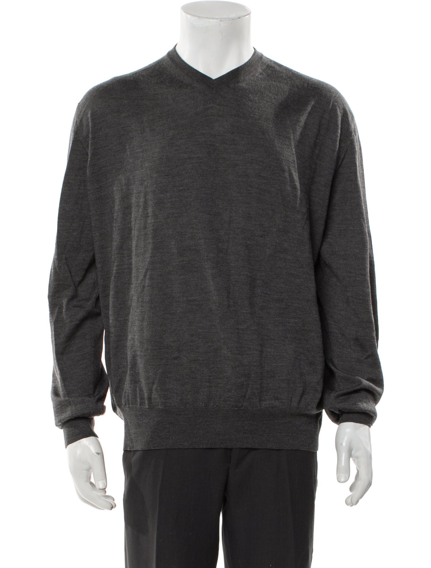 Neiman Marcus Wool V-Neck Pullover