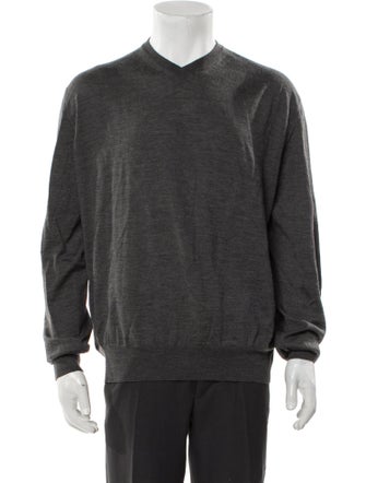 Neiman Marcus Wool V-Neck Pullover