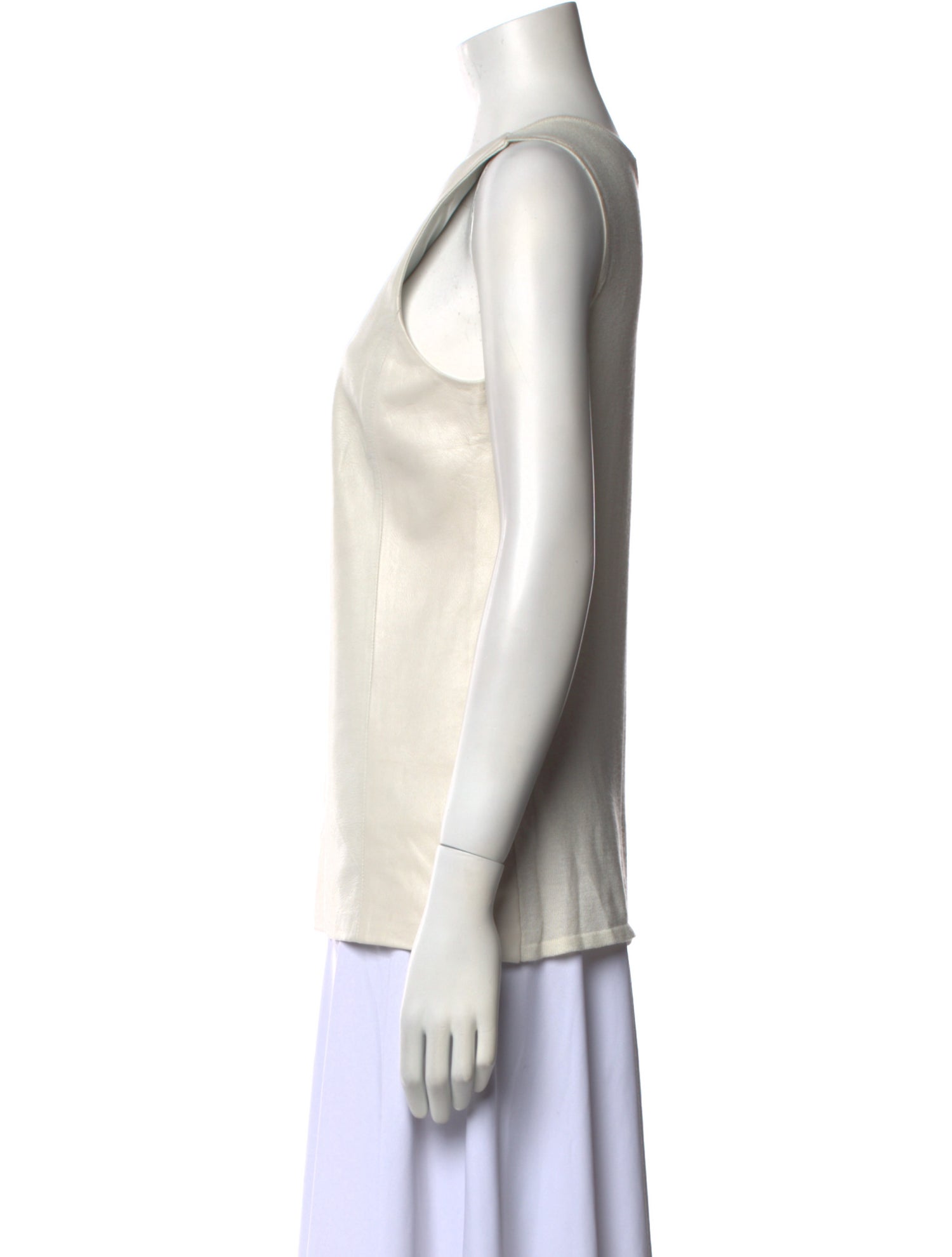 Cusp by Neiman Marcus Leather Crew Neck Top