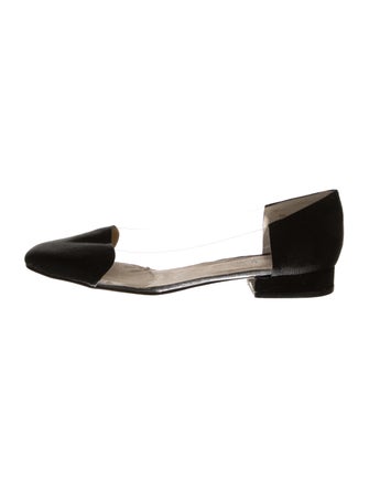 Neiman Marcus PVC Grosgrain Trim Flats