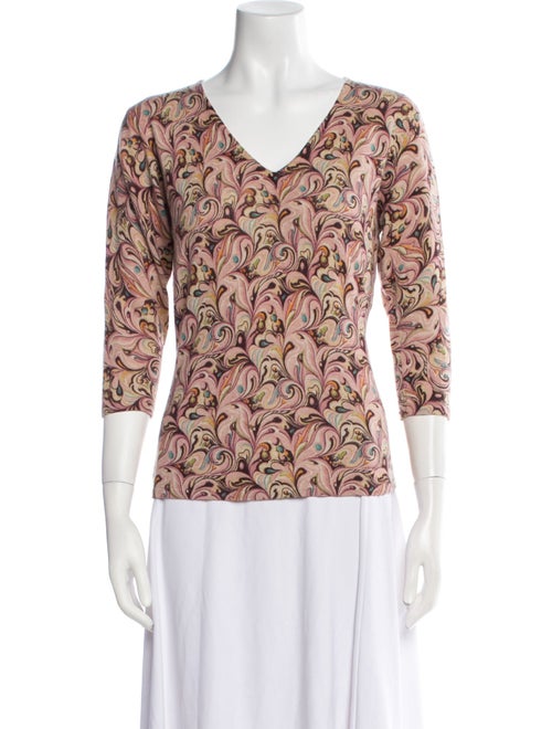 Neiman Marcus Cashmere Printed Sweater