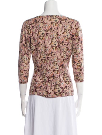 Neiman Marcus Cashmere Printed Sweater