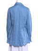 Neiman Marcus Linen Long Sleeve Button-Up Top
